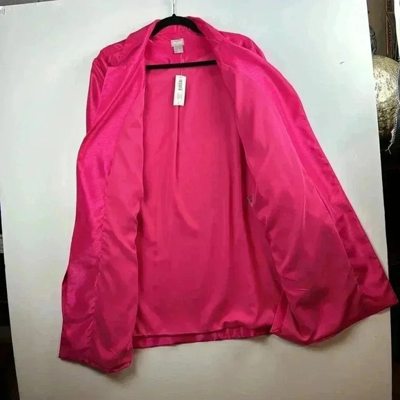 CHICO’S HOT PINK SZ 4 USA 20/22 NWT jacket lined w/pockets cuffed sleeves pretty - Picture 4 of 6